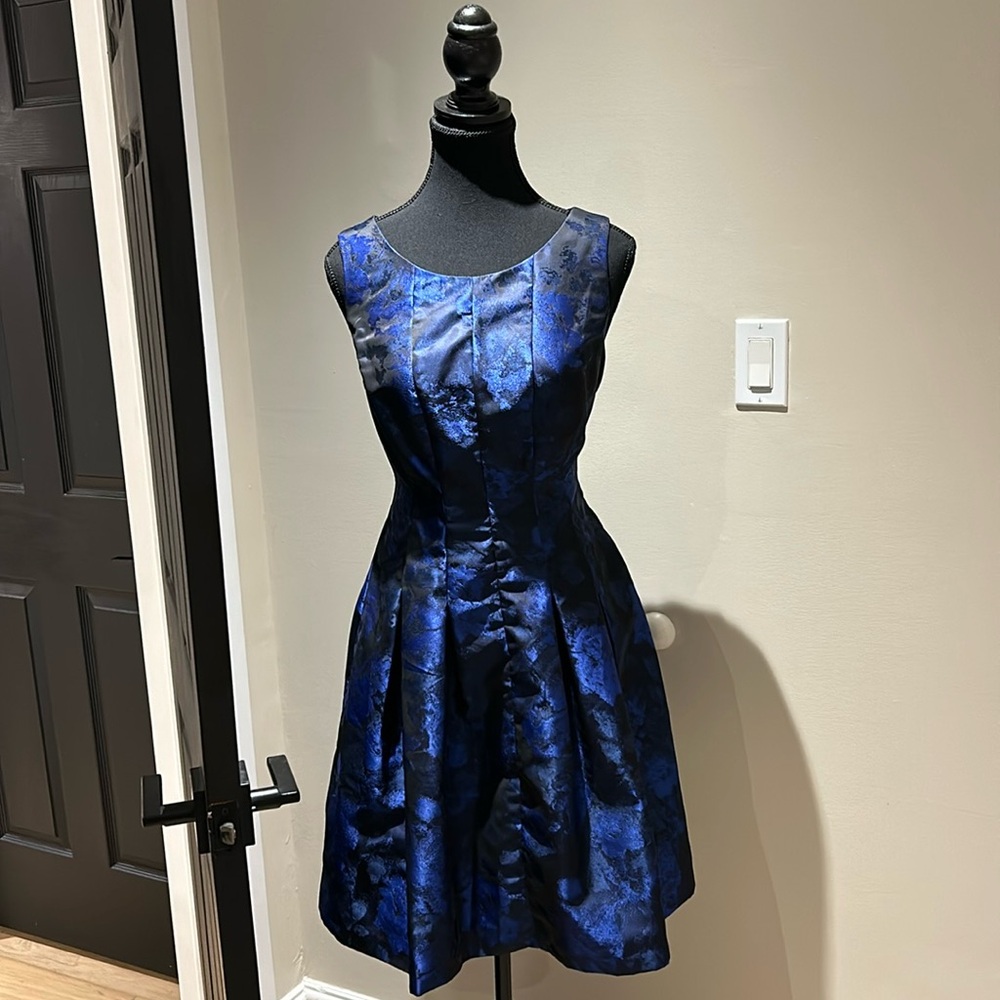 Donna Ricco Blue and Black Mini Dress